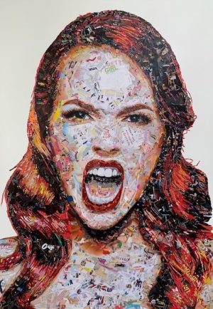 Red girl screaming